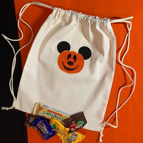 𝅺🖤🧡free CUSTOM NAME🧡🖤Drawstring Canvas Backpack - Picture 1 of 3